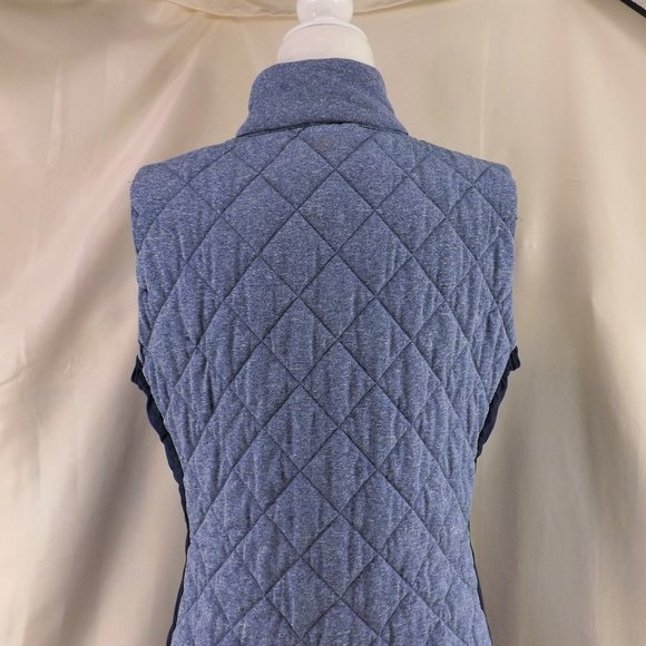 ZELOS NEW Blue Quilted Stretch Semi-Fitted w Pockets Zip Up Vest L - Picture 11 of 13